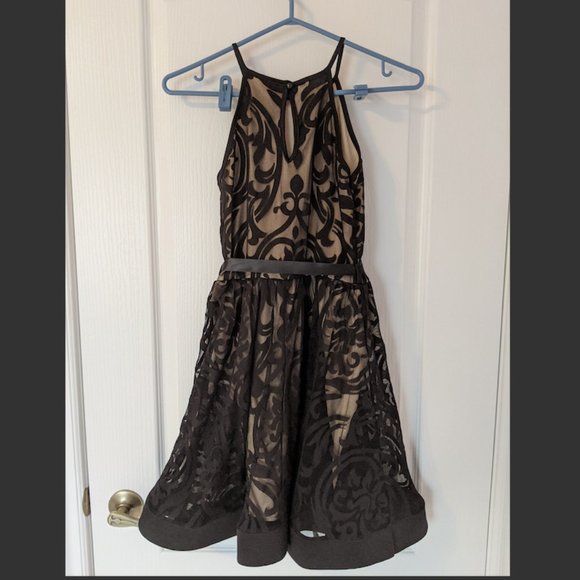 Black Damask Semi Formal Dress - Picture 2 of 2
